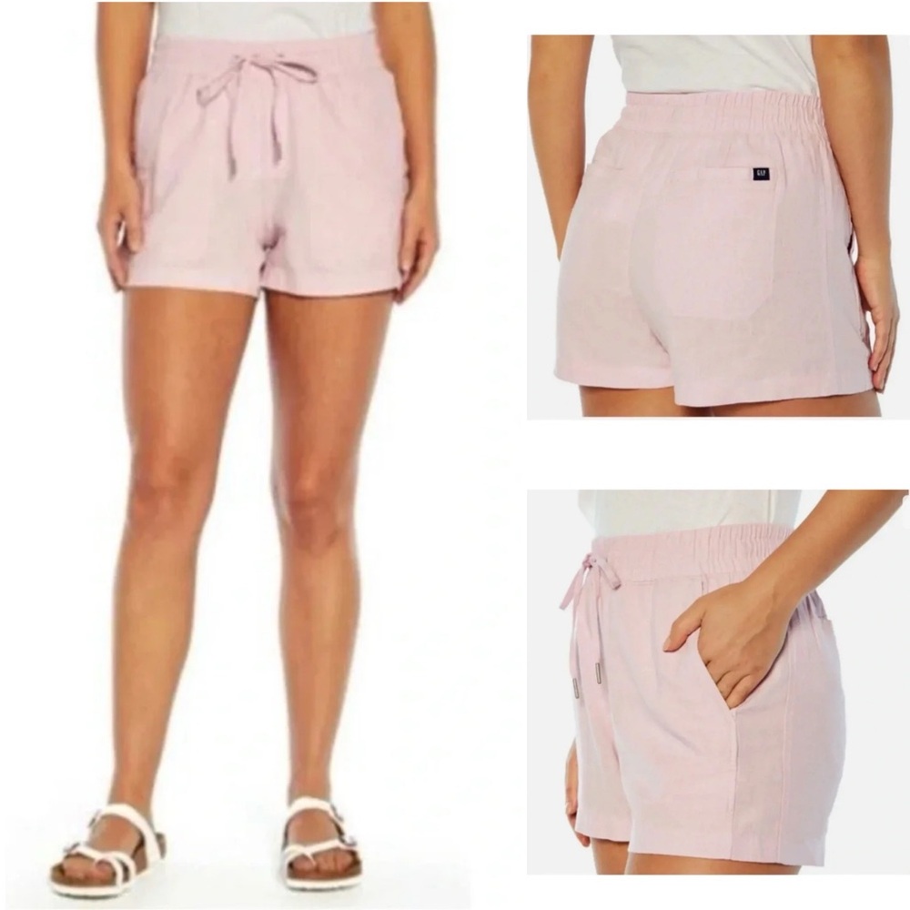 NWT Gap Linen Drawstring Shorts Lilac Purple‎